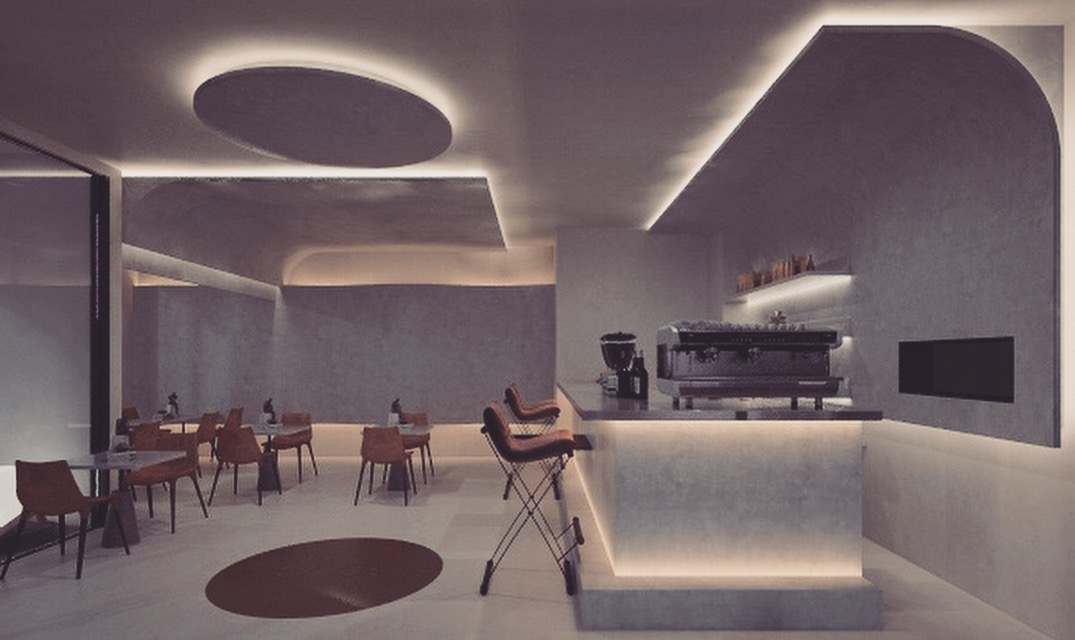 Render of hey cafe proposal interior view